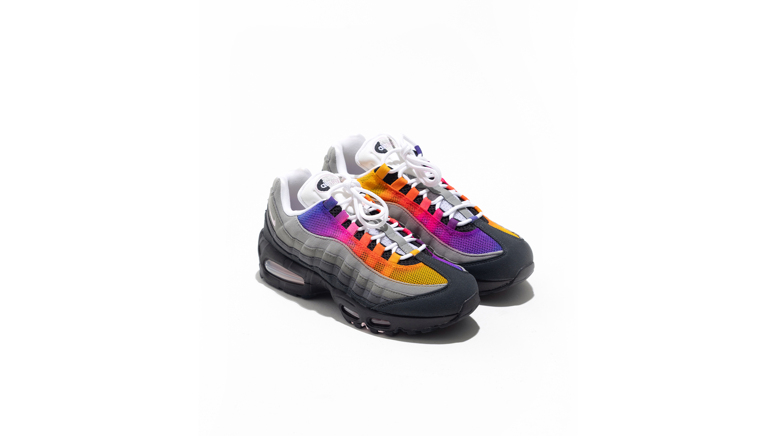Nike Air Max 95 “Spectrum” by LORENZ.OG — gradient mesh upper in violet, magenta, orange and yellow
